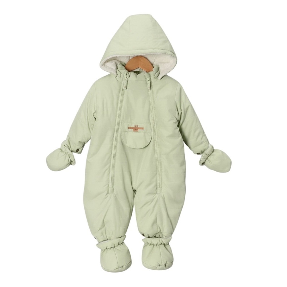 Fourcast Baby Snowsuit Bunting Suit Light Green Teddy Bear Size 12 18 Months